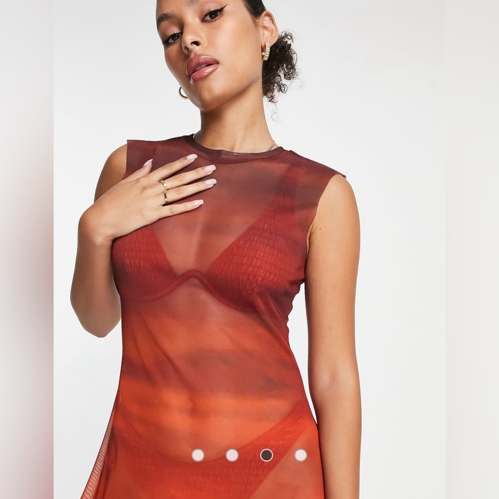 Na-Kd x Elin Warnqvist sunset mesh dress, medium, NWT - Picture 3 of 12